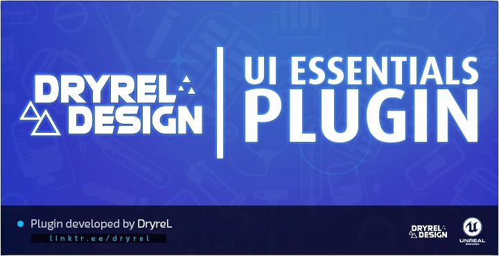 DryreL UI Essentials plugin splash screen for Unreal Engine